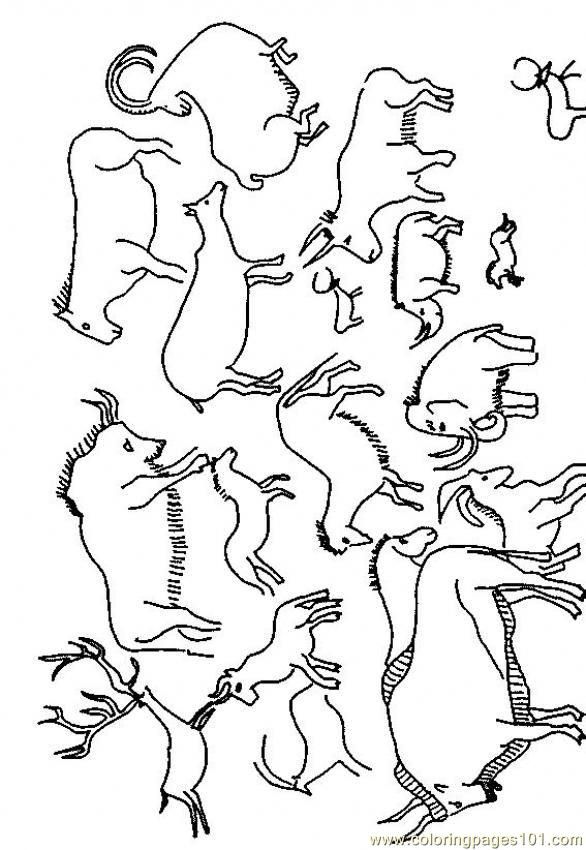 Cave Painting coloring page - Free Printable Coloring Pages | Steinzeit