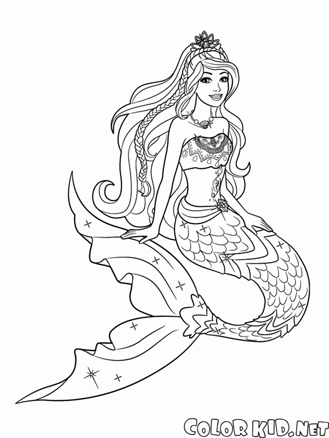 Coloring page - Barbie mermaid