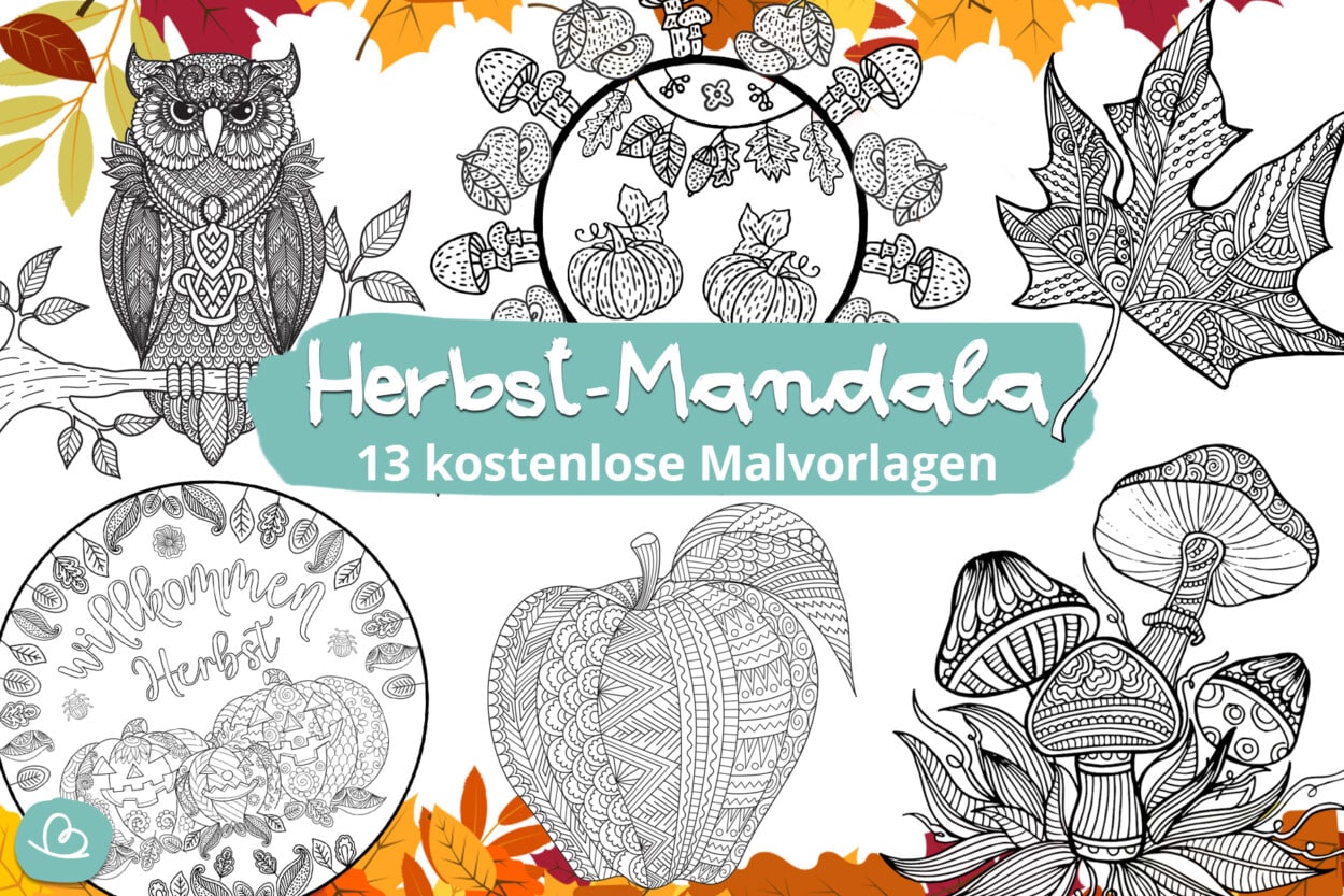 Herbst Mandala: 13 Malvorlagen zum Ausdrucken - Wunderbunt.de